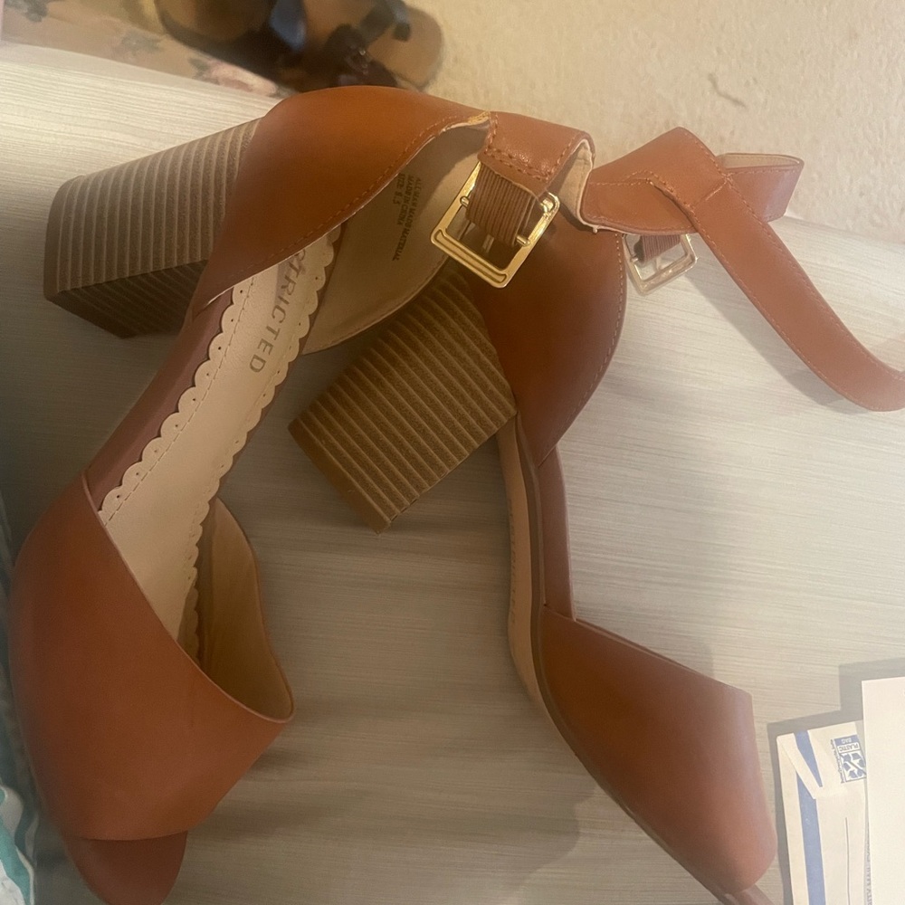 Elegant Brown Block Heel Sandals